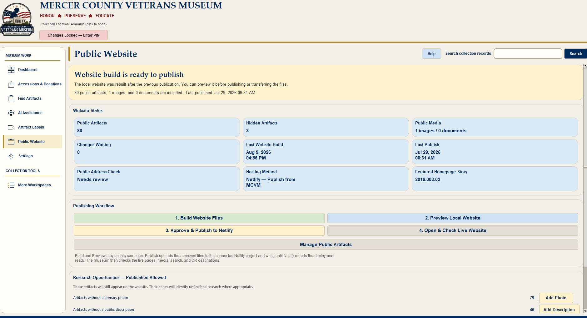 Public Website publishing
