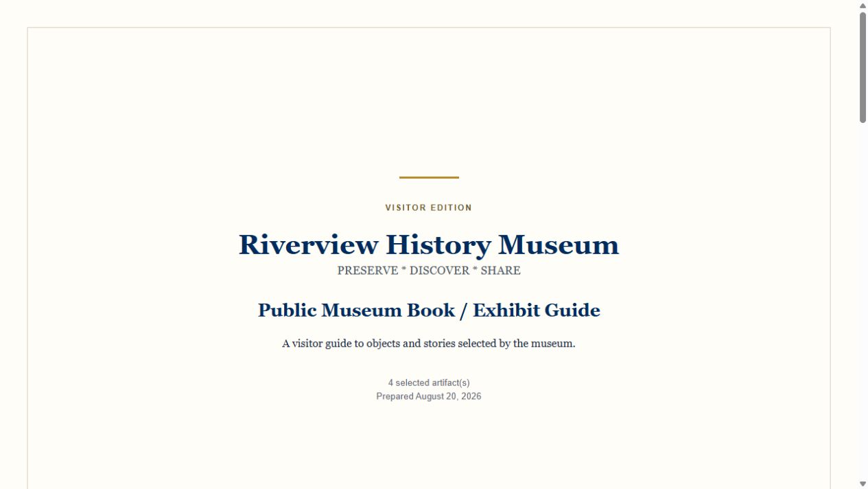 Riverview History Museum public Museum Book cover